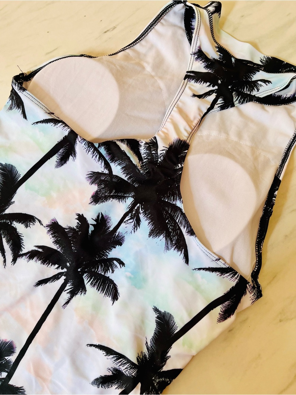 Palm Tree Print One-Piece Swimsuit - Picture 3 of 5